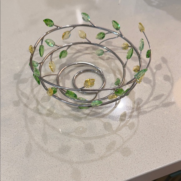 Swarovski Crystal Bowl Jonquil 719498 Leaves Bud Frosted